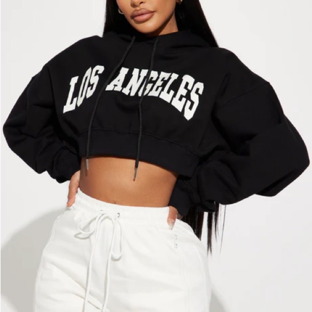 Fashion Nova Los Angeles Pullover Hoodie In Size S/M Black NWT